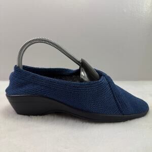 Arcopedico Mailu Blue Denim Knit Comfort Slip-On Shoes women’s size 6.5